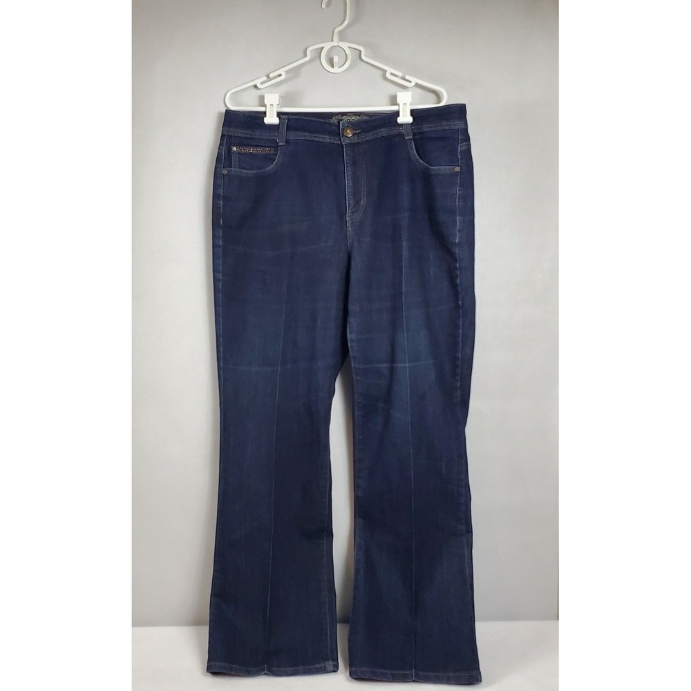 Hannah Denim Women's‎ Size 18W Dark Wash Bootcut Embellished Jeans